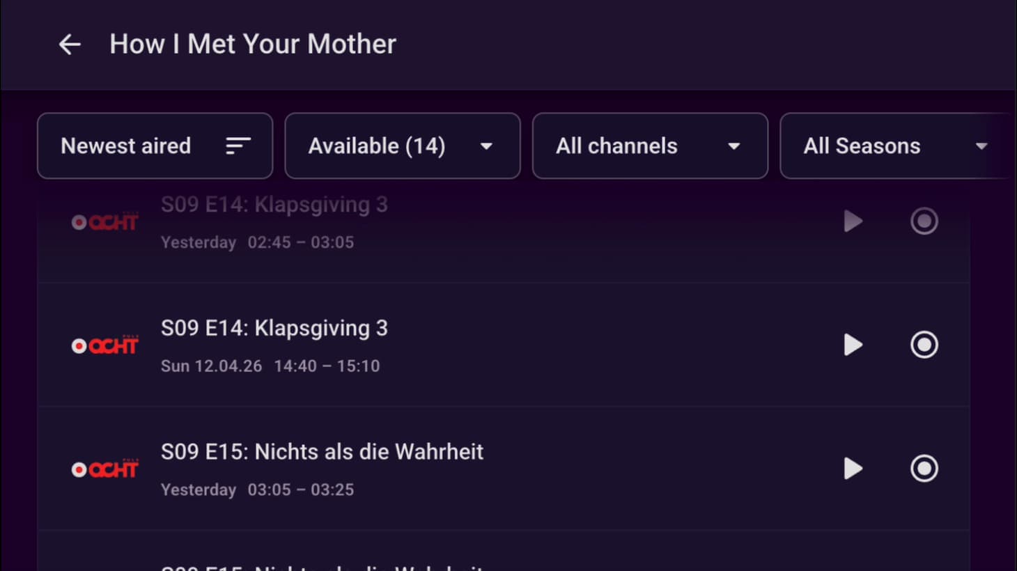 Sticky title and filters on detail page