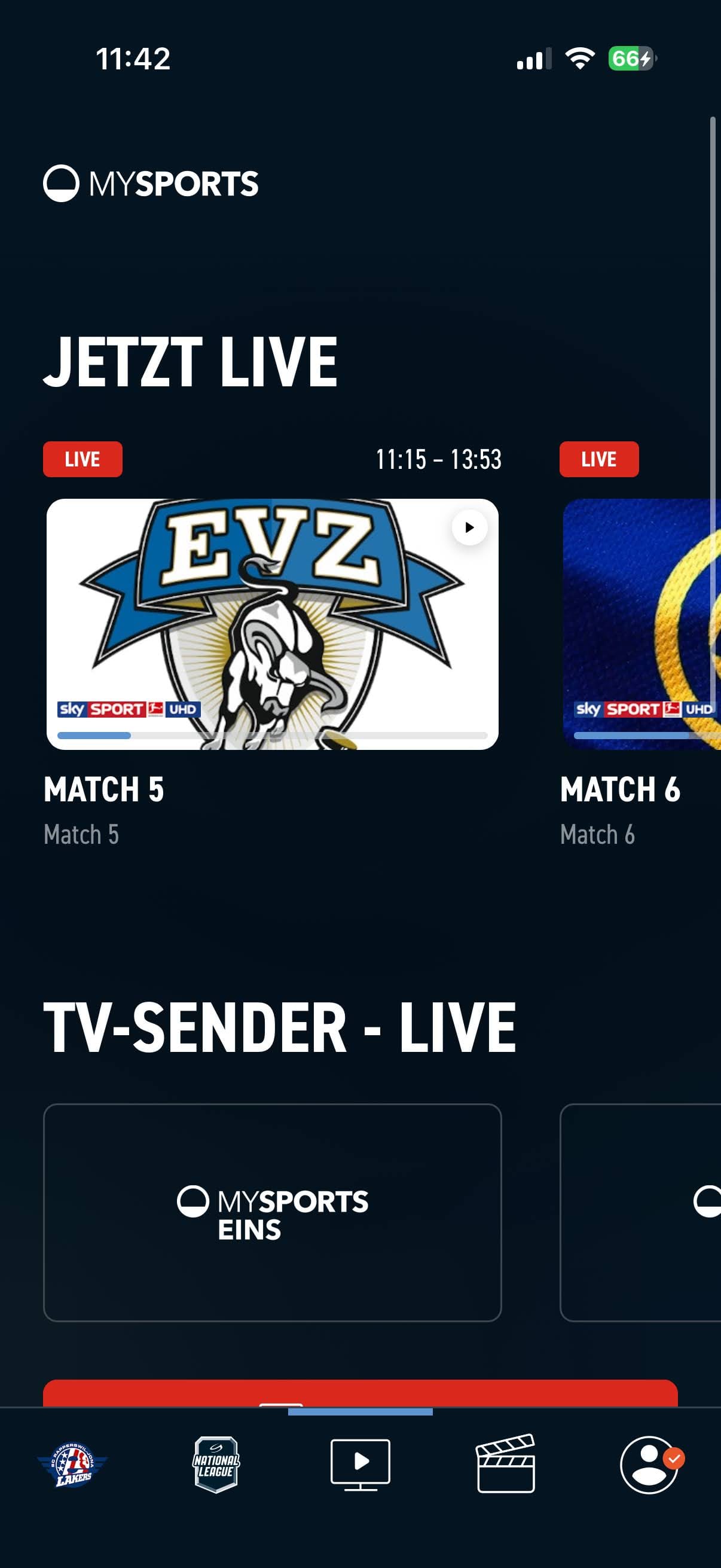 MySports - Live Overview