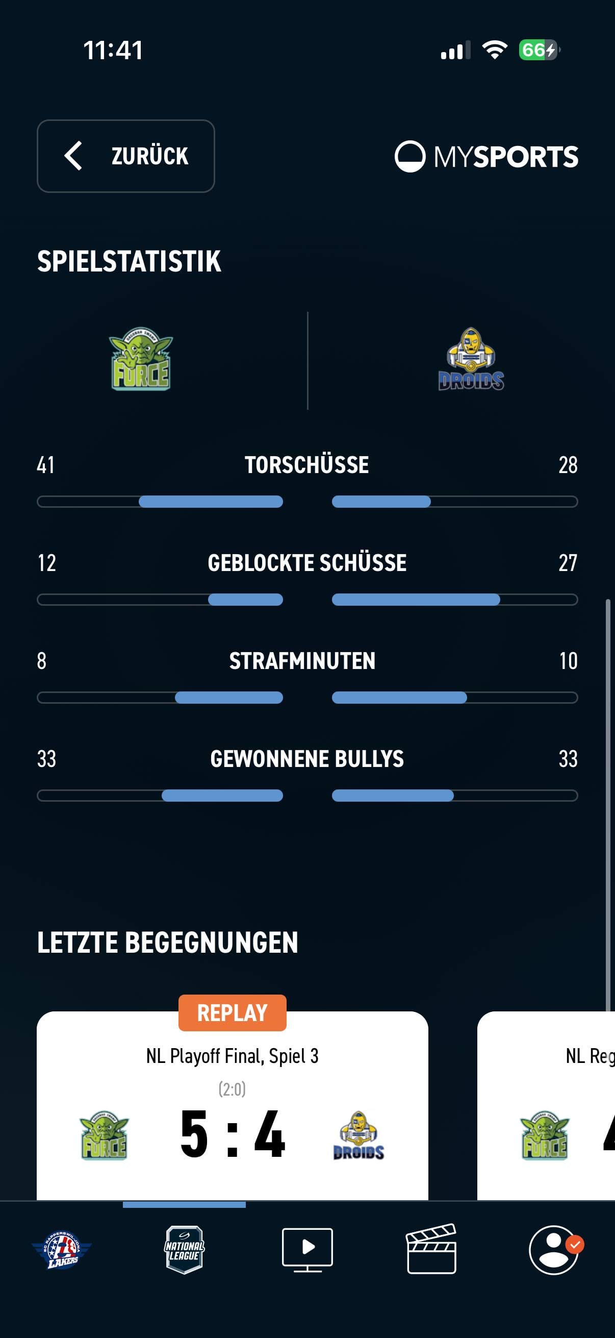 MySports - Match Details (Continued)